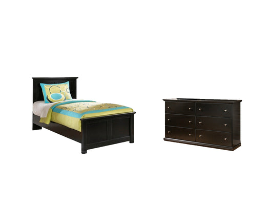 Maribel Twin Panel Bed with Dresser at Walker Mattress and Furniture Locations in Cedar Park and Belton TX.