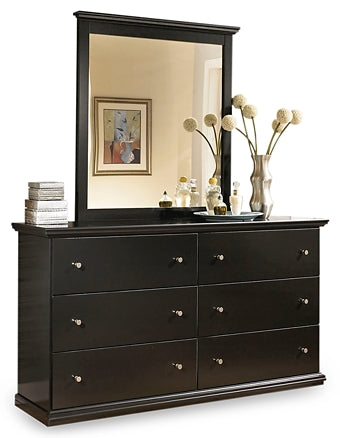 Maribel Twin Panel Headboard with Mirrored Dresser, Chest and 2 Nightstands at Walker Mattress and Furniture Locations in Cedar Park and Belton TX.