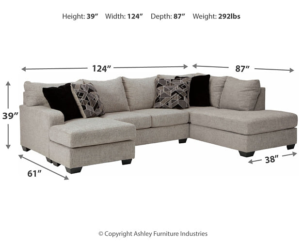 Megginson 2-Piece Sectional with Chair and Ottoman at Walker Mattress and Furniture Locations in Cedar Park and Belton TX.