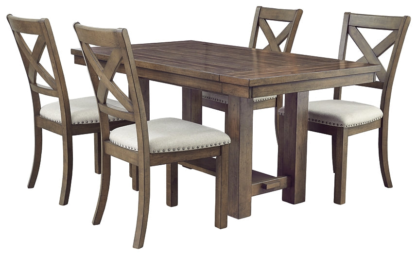 Moriville Dining Table and 4 Chairs at Walker Mattress and Furniture Locations in Cedar Park and Belton TX.