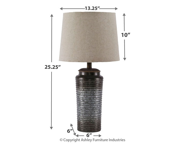 Norbert Metal Table Lamp (2/CN) at Walker Mattress and Furniture Locations in Cedar Park and Belton TX.