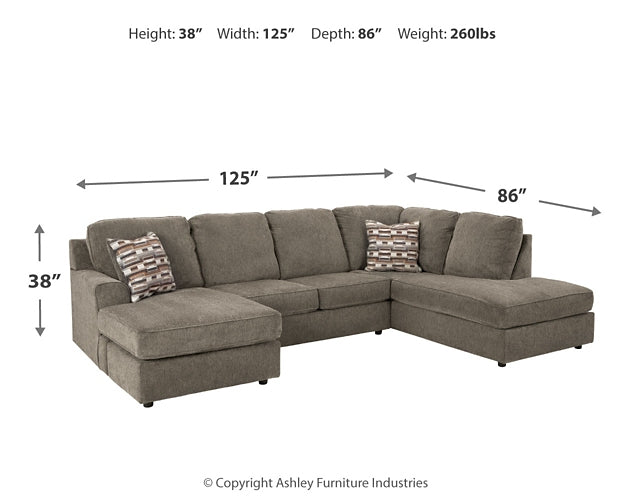 O'Phannon 2-Piece Sectional with Ottoman at Walker Mattress and Furniture Locations in Cedar Park and Belton TX.