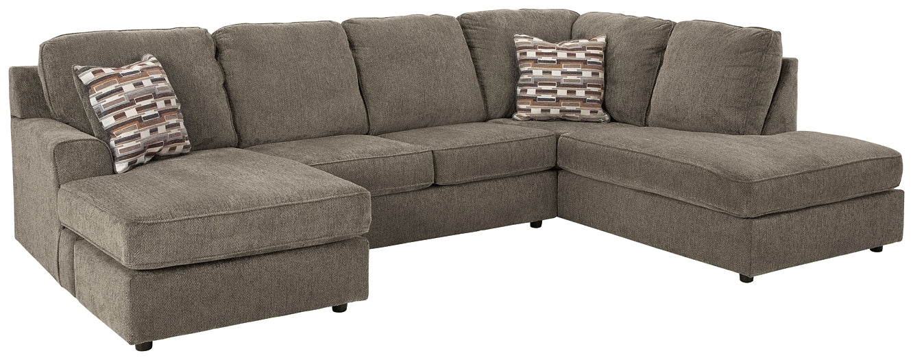 O'Phannon 2-Piece Sectional with Ottoman at Walker Mattress and Furniture Locations in Cedar Park and Belton TX.