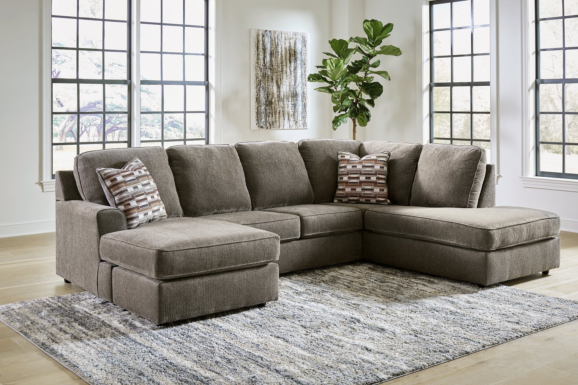 O'Phannon 2-Piece Sectional with Ottoman at Walker Mattress and Furniture Locations in Cedar Park and Belton TX.
