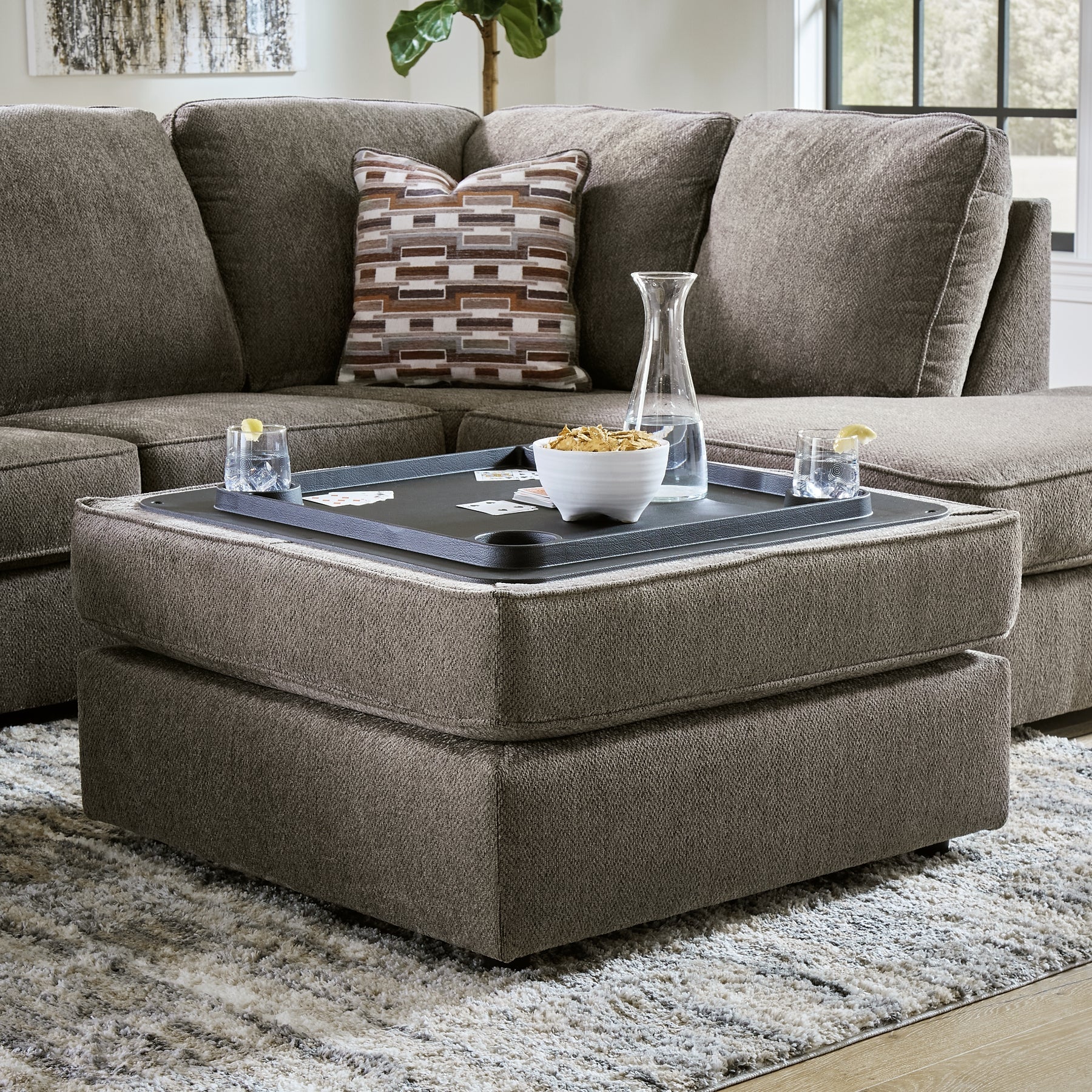 O'Phannon 2-Piece Sectional with Ottoman at Walker Mattress and Furniture Locations in Cedar Park and Belton TX.