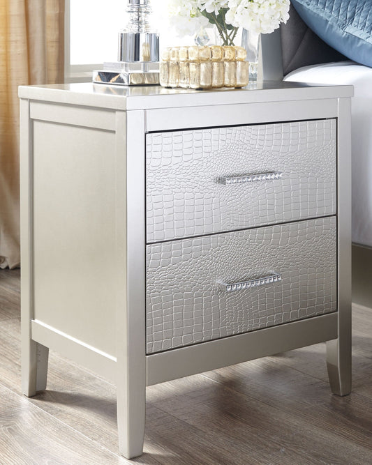 Olivet Two Drawer Night Stand at Walker Mattress and Furniture Locations in Cedar Park and Belton TX.