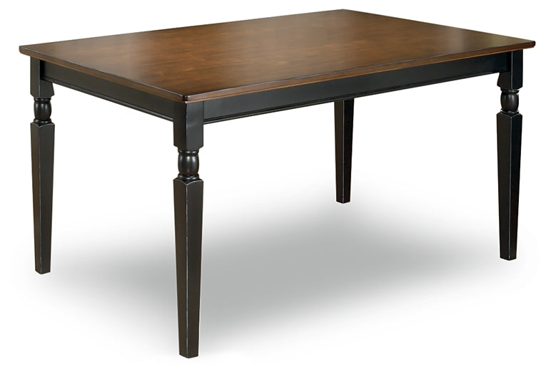 Owingsville Dining Table and 4 Chairs and Bench at Walker Mattress and Furniture Locations in Cedar Park and Belton TX.