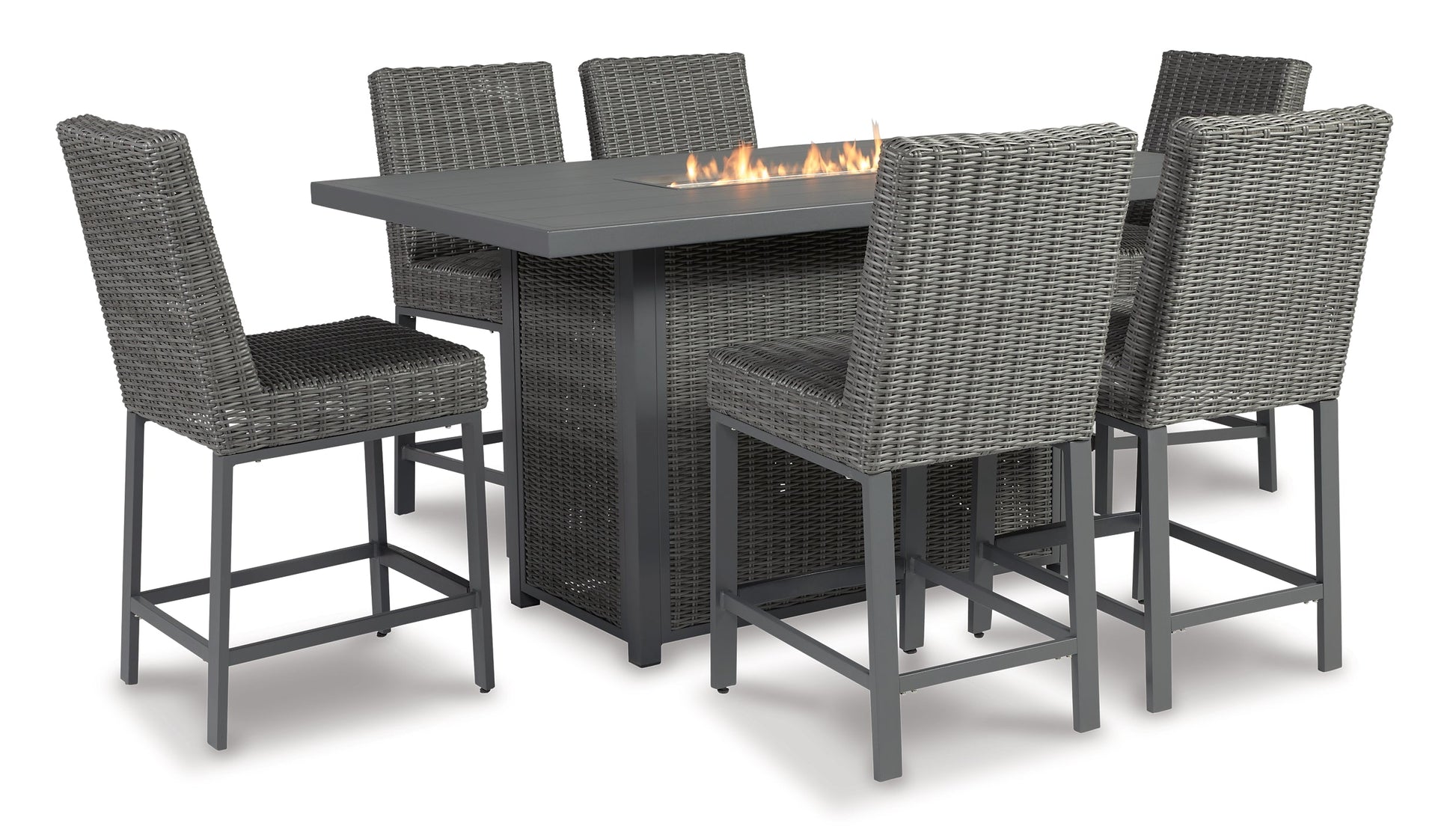 Palazzo Outdoor Fire Pit Table and 4 Chairs at Walker Mattress and Furniture Locations in Cedar Park and Belton TX.