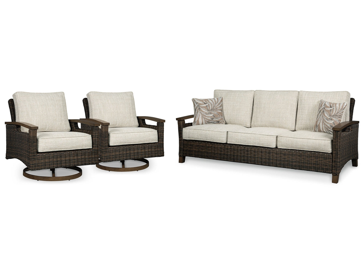 Paradise Trail Outdoor Sofa with 2 Lounge Chairs at Walker Mattress and Furniture Locations in Cedar Park and Belton TX.