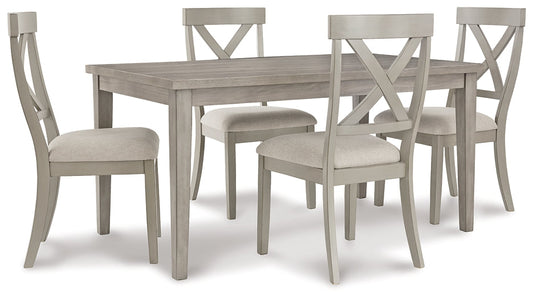 Parellen Dining Table and 4 Chairs at Walker Mattress and Furniture Locations in Cedar Park and Belton TX.