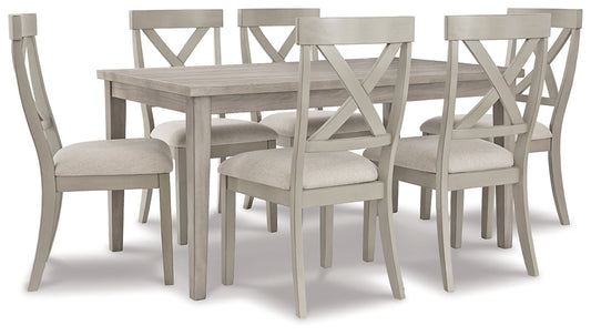 Parellen Dining Table and 6 Chairs at Walker Mattress and Furniture Locations in Cedar Park and Belton TX.