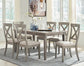 Parellen Dining Table and 6 Chairs at Walker Mattress and Furniture Locations in Cedar Park and Belton TX.