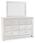 Paxberry King Panel Bed with Mirrored Dresser, Chest and Nightstand at Walker Mattress and Furniture Locations in Cedar Park and Belton TX.