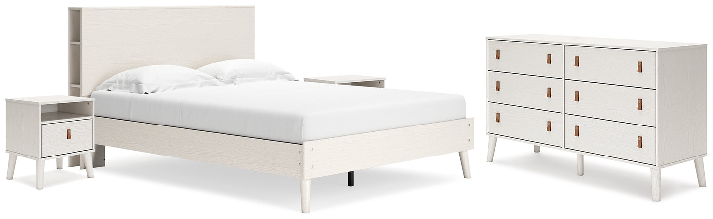 Aprilyn Queen Bookcase Bed with Dresser and 2 Nightstands