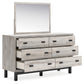 Vessalli Queen Panel Headboard with Mirrored Dresser