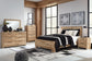 Hyanna Queen Panel Bed with Mirrored Dresser and Nightstand