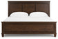 Danabrin California King Panel Bed with Mirrored Dresser and Nightstand