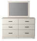 Stelsie Twin Panel Bed with Mirrored Dresser and Chest